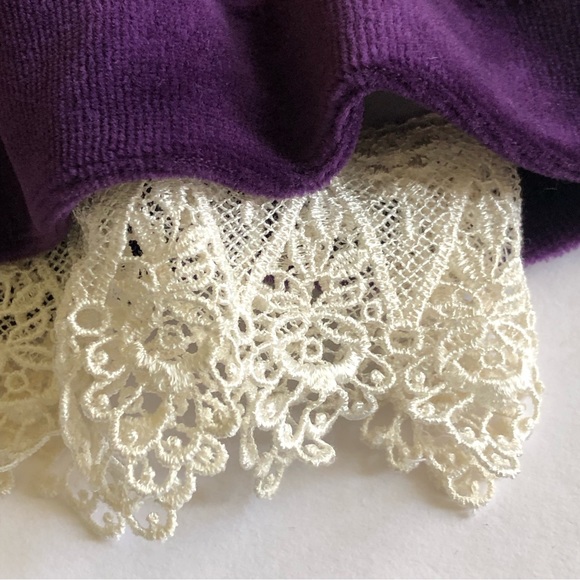 NWT Rebecca Raggs Original Royal Purple Velvet Lace Embroidered Dress Size 3T - Picture 10 of 13